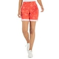 thumbnail image 1 of Style & Co Womens Star Print Bermuda Shorts Sunset Red Star 10, 1 of 1