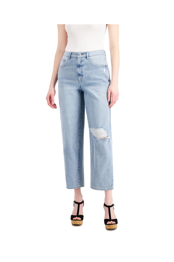 Style & Co Womens Straight Leg Mom Jeans Jamestown 14