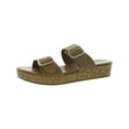 thumbnail image 1 of Style & Co. Womens Temppestt Cork Faux Leather Slide Sandals, 1 of 1