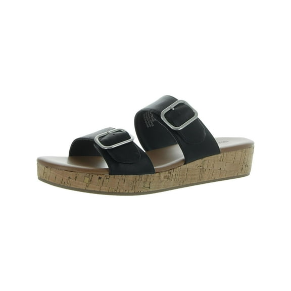 Style & Co. Womens Temppestt Open Toe Double Buckl Slide Sandals