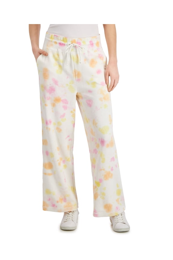 Style & Co Womens Tie Dye Wide Leg Sweatpants Cloudy Dye M