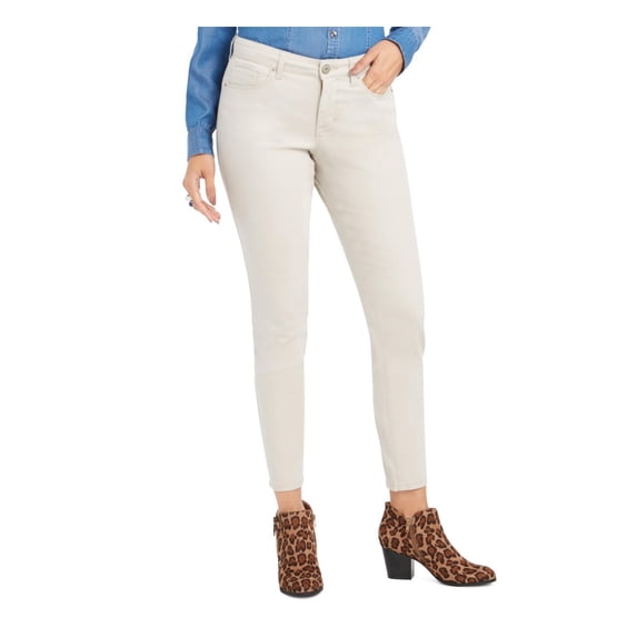Style & Co. Womens Tummy Slimming Mid Rise Pants Tan 14