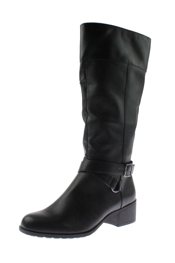 Womens Vedaa Faux Leather Riding Boots Black 5 Medium (B,M)