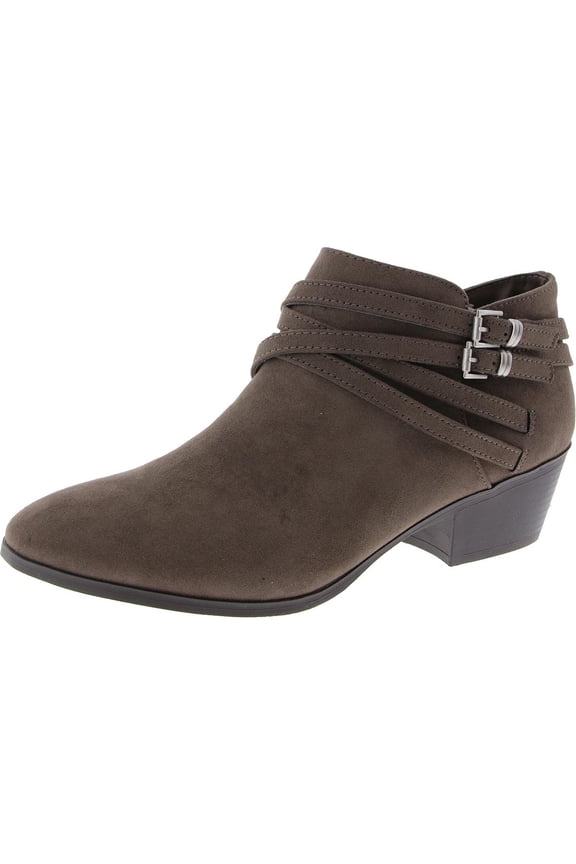 Womens WILLOW Suede Block Heel Ankle Boots