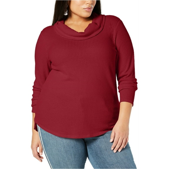 Style & Co. Womens Waffle Knit Pullover Blouse