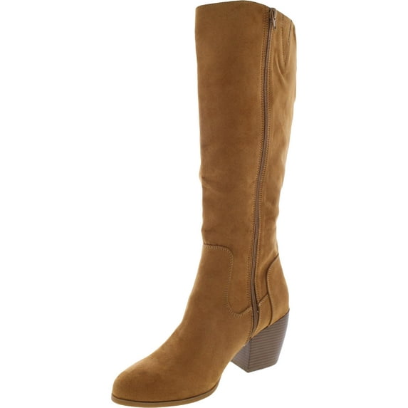 Style & Co. Womens Warrda Faux Suede Zip Up Mid-Calf Boots