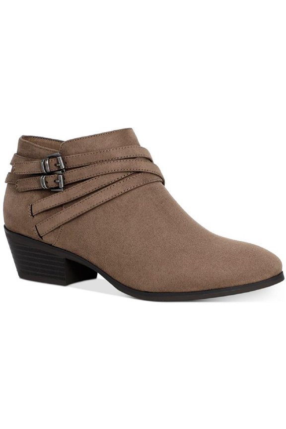 Womens Willow Microfiber Block Heel Ankle Boots