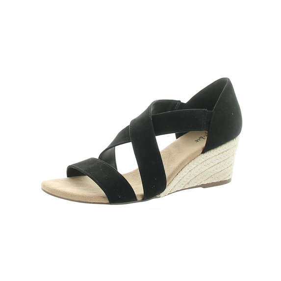 Style & Co. Womens Zaddie Faux Suede Heel Sandals Black 7.5 Medium (B,M)