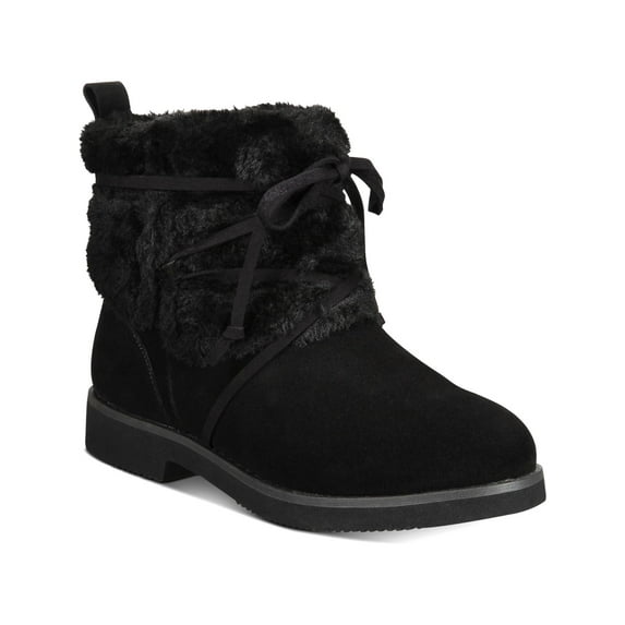 Style & Co. Womens Zijune Leather Lace-up Winter Boots Black 7 Medium (B,M)