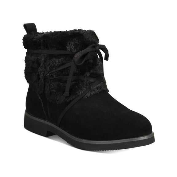 Style & Co. Womens Zijune Leather Lace-up Winter Boots Black 7 Medium (B,M)