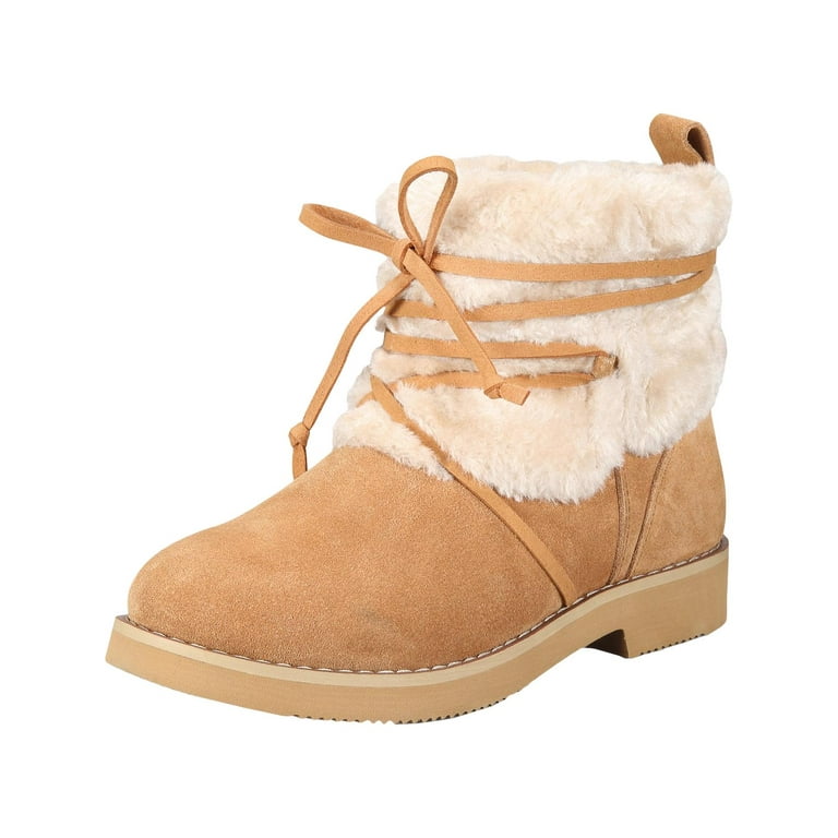 Style & Co. Womens Zijune Leather Lace-up Winter Boots