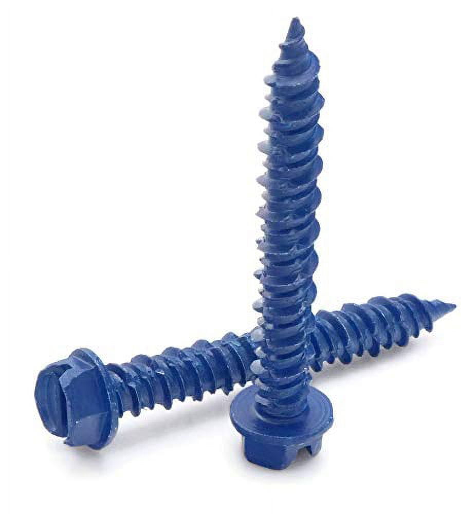 Style Concrete Screws Slotted Hex Washer Head Concrete Screws To Anchor Masonry, Block & Brick