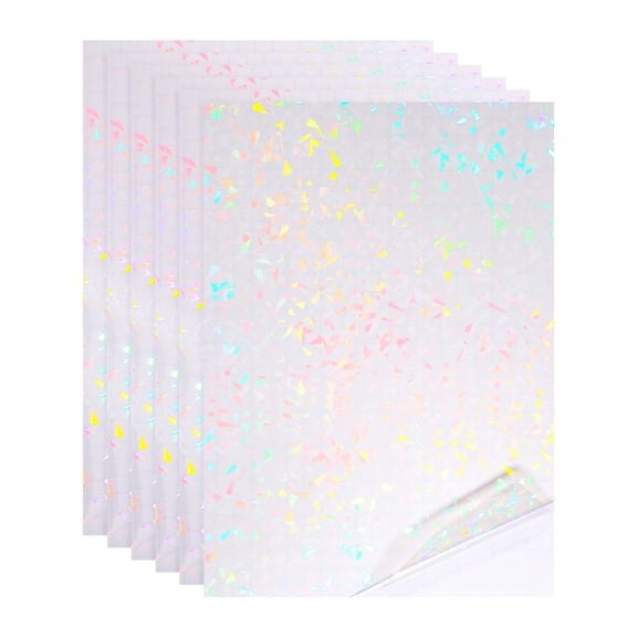 Style: Cracked Glass Pattern
Material: Holographic Cold Laminating Film
Size: 29.7 x 21 cm / 11.69 x 8.27 Inch (L x W)
Packing List: 6 Sheets x Holographic Sticker Paper