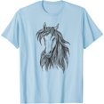 thumbnail image 1 of Style Cute Horse Head Drawing for Men Women Kids Girls Boys T-Shirt, 1 of 1