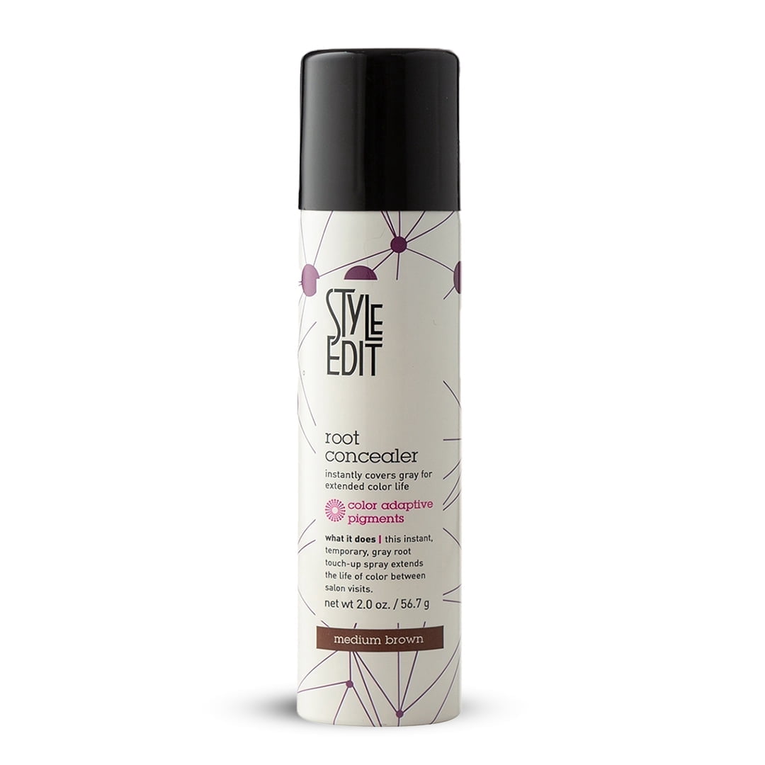 Style Edit Root Touch Up Spray | Temporary Hair Color for Gray Roots and Thinning Hair | Salon-Quality, Transfer-Resistant Hair Concealer | Medium Brown, 2 oz