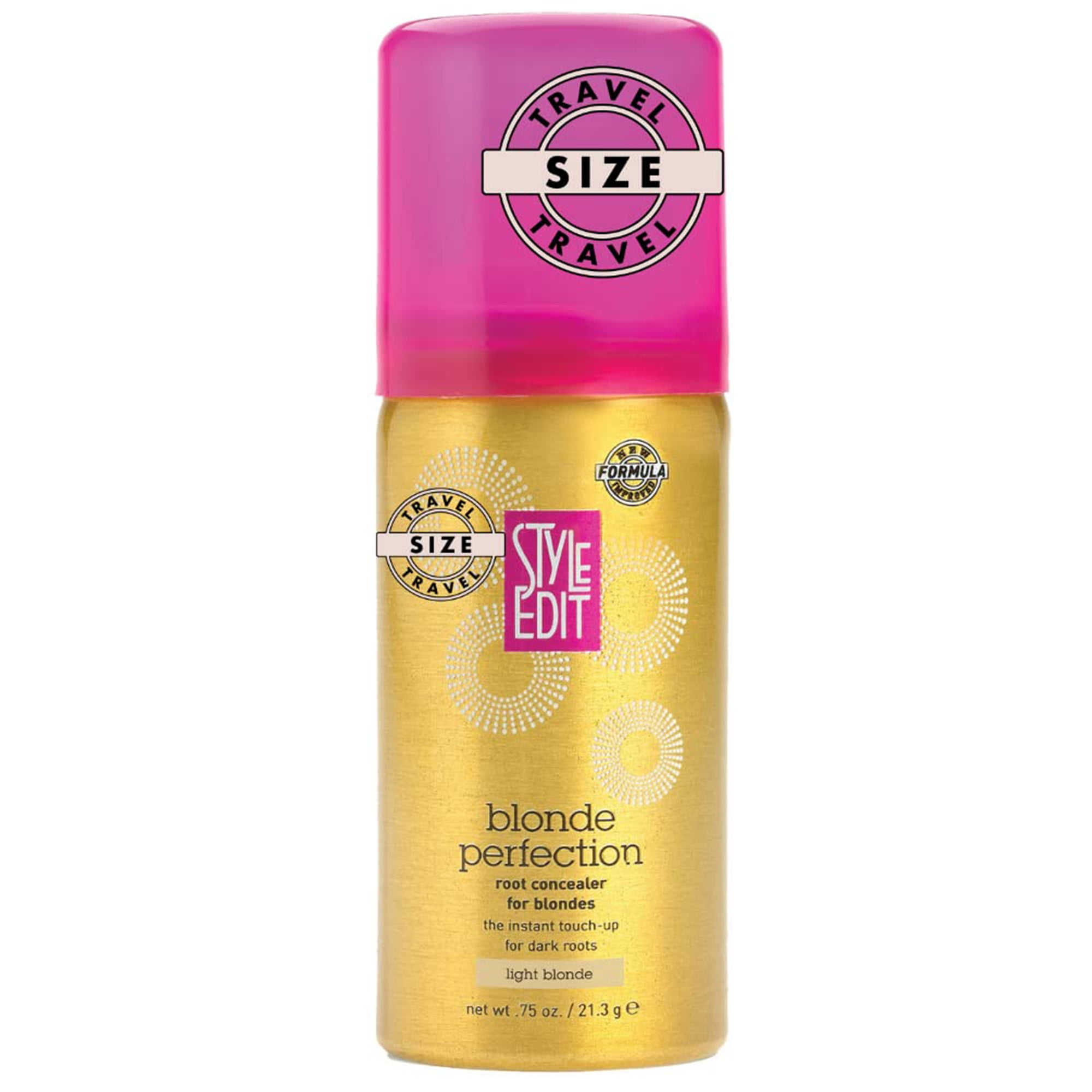 Style Edit Travel Hair Root Spray Cover Up Gray Hair Concealer Temporary Dye 0.75 oz Light Blonde