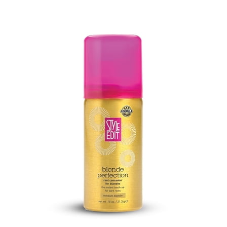 Style Edit Travel Hair Root Spray Cover Up Gray Hair Concealer Temporary Dye 0.75 oz Medium Blonde