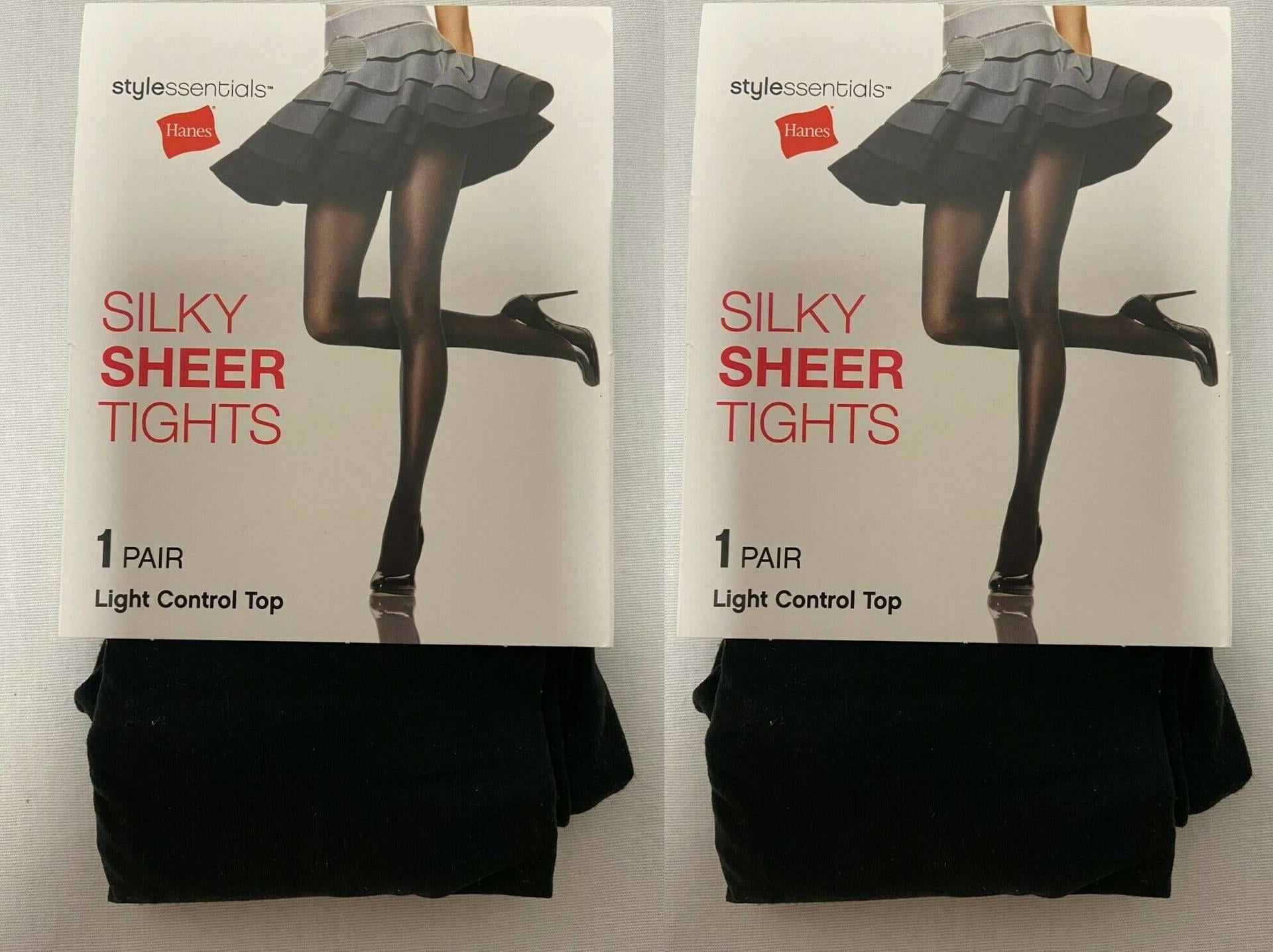 Style Essentials by Hanes Silky Sheer Tights, Black, Size Q | CVS ...