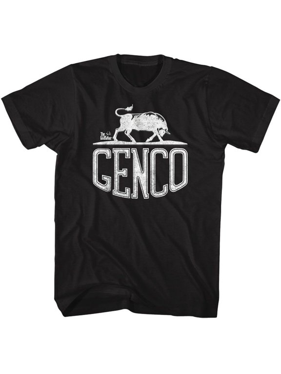 Style Genco Bull Vintage Solid Black Short Sleeve Graphic Shirt