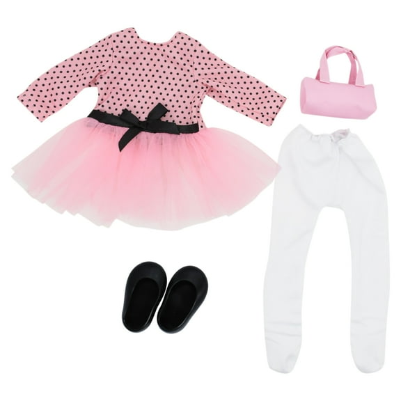 Style Girls: 18" Doll Outfit - Pink Tutu - 5 Piece Outfit Set, Baby Doll Dress Up, Doll Accessories, Ages 3+