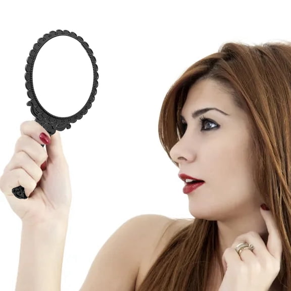 Style Handheld Vanity with Elegant Lace Design for Portable Beauty Application and Travel Convenience