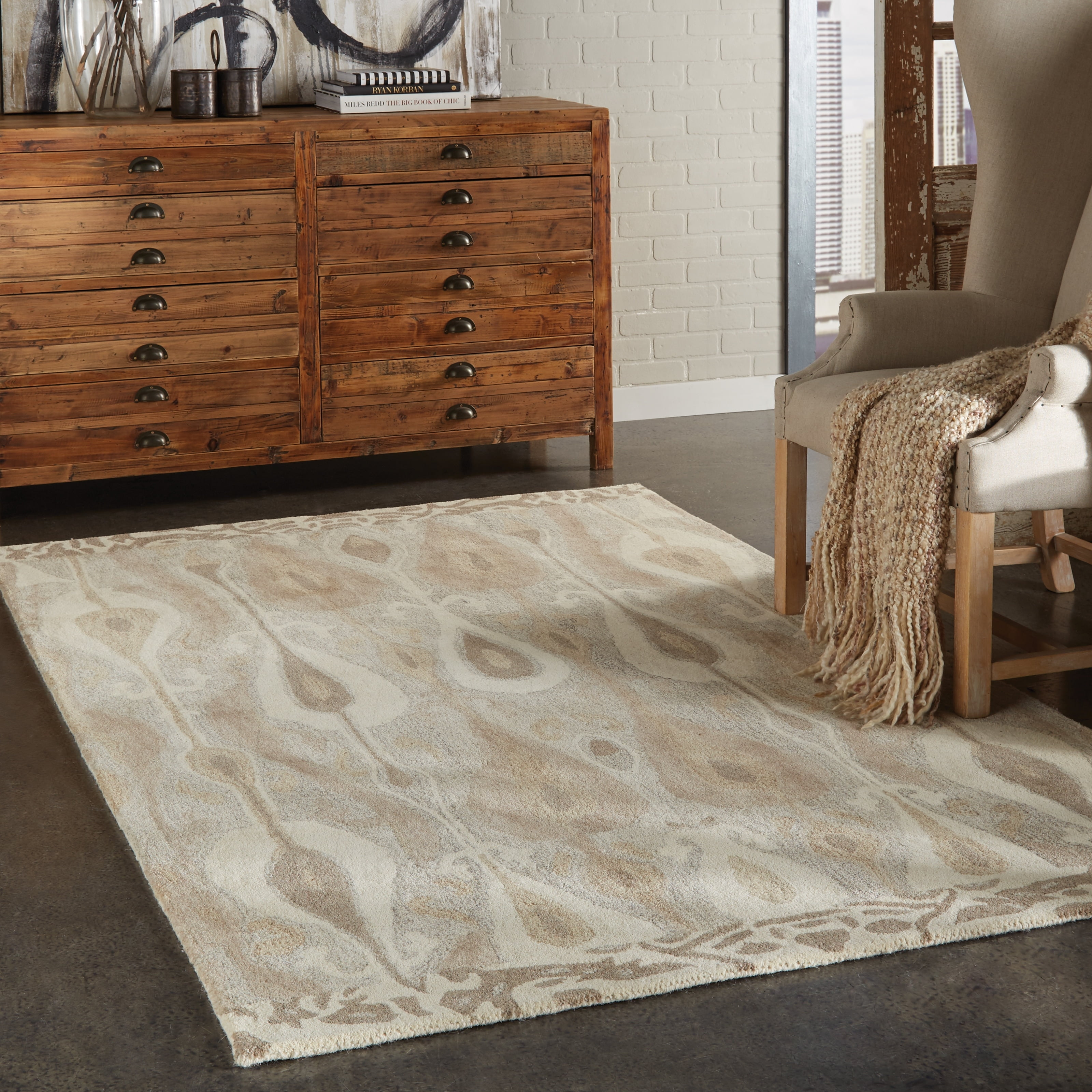 Style Haven Alana Abstract Hand-made Native Colored Wool Area Rug 12' x ...