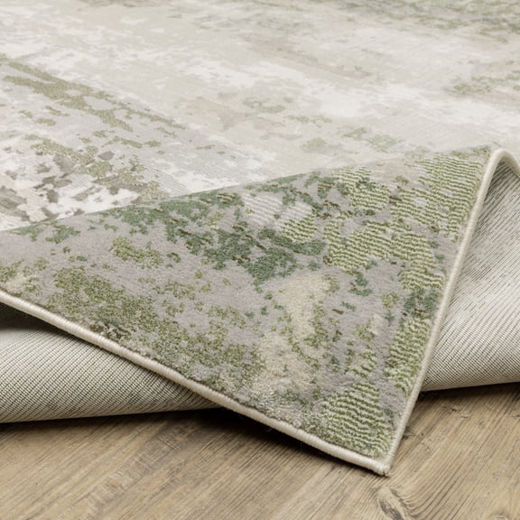 Style Haven Caldon Contemporary Abstract Area Rug Beige/ Green 2'3" X 7'6" 8' Runner Runner, Indoor Entryway