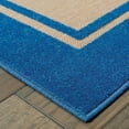 thumbnail image 1 of Style Haven  Cara Mixed Pile Classic Bordered Indoor-Outdoor Area Rug Blue/Sand 2'3" x 7'6" Runner Polypropylene 8' Runner Runner, Outdoor, Indoor, 1 of 5