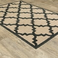 thumbnail image 1 of Style Haven  Cara Mixed Pile Quatrafoil Lattice Indoor/ Outdoor Area Rug Black/Sand 3'10" x 5'5" Polypropylene Trellis, Geometric 4' x 6' Accent,, 1 of 5