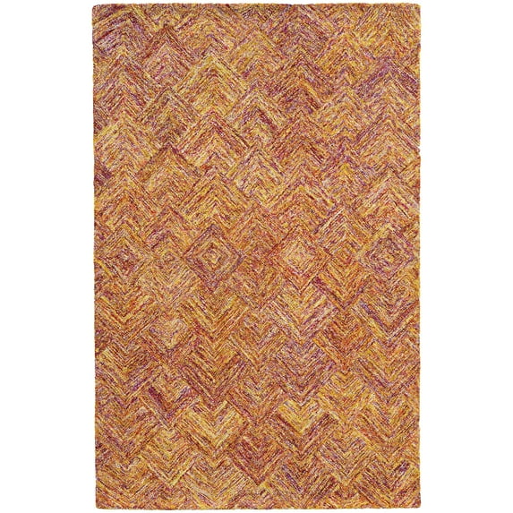 Style Haven Colorscape Handmade Loop Pile Faded Diamond Wool Rug Orange/Pink 5' x 8' 5' x 8' Pink
