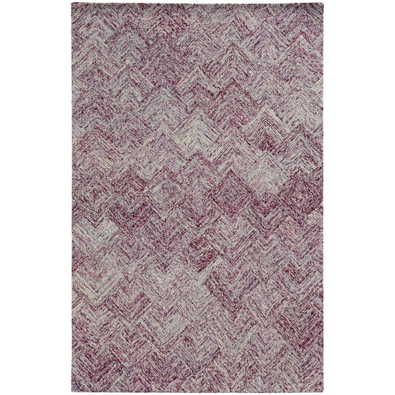Style Haven Colorscape Handmade Loop Pile Faded Diamond Wool Rug Purple 8' x 10' 8' x 10' Indoor Living Room, Bedroom, Dining Room Grey