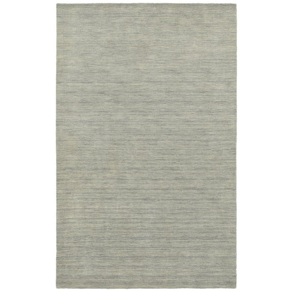 Style Haven Heathered Solid Hand-crafted Plush Wool Area Rug Silver 8' x 10' 8' x 10' Indoor,Shag,Handmade Living Room,Bedroom,Dining Room