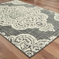 thumbnail image 1 of Style Haven  Marianna Center Medallion Loop Pile Indoor Outdoor Rug Grey/Off-White 3'7" x 5'6" 4' x 6' Outdoor, Indoor Living Room, Bedroom, Patio, 1 of 5