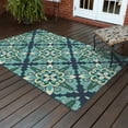 thumbnail image 1 of Style Haven  Martinque Floral Indoor-Outdoor Blue/ Green Area Rug 8'6" x 13' 9' x 12' Outdoor, Indoor Living Room, Patio Rectangle, 1 of 5