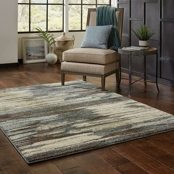 Style Haven Miina Layers Blue/ Ivory Rug Aqua Blue/Ivory 7'10" x 10' 8' x 10' Indoor Bedroom,Living Room,Dining Room Rectangle