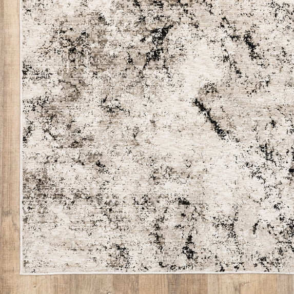 Style Haven Nelson Distressed Abstract Ivory/ Grey Indoor Area Rug 2' 3" x 7' 6" - Runner