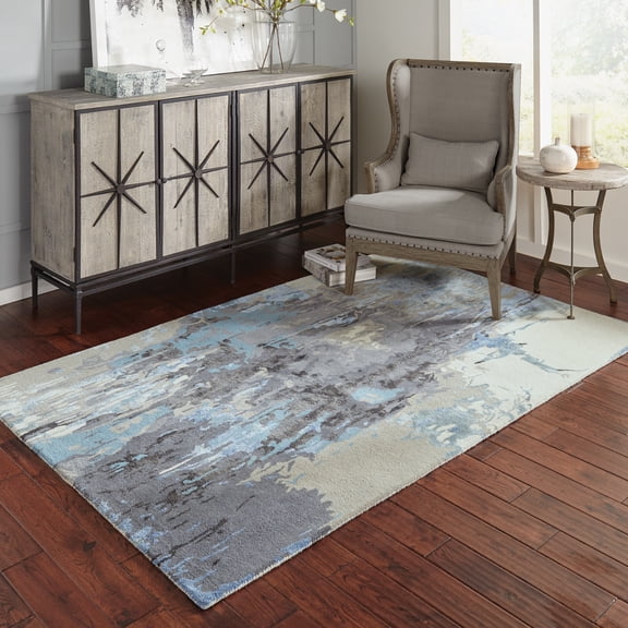 Style Haven Rogue Glacial Abstract Area Rug 5' x 8' 5' x 8' Indoor Living Room, Bedroom, Dining Room