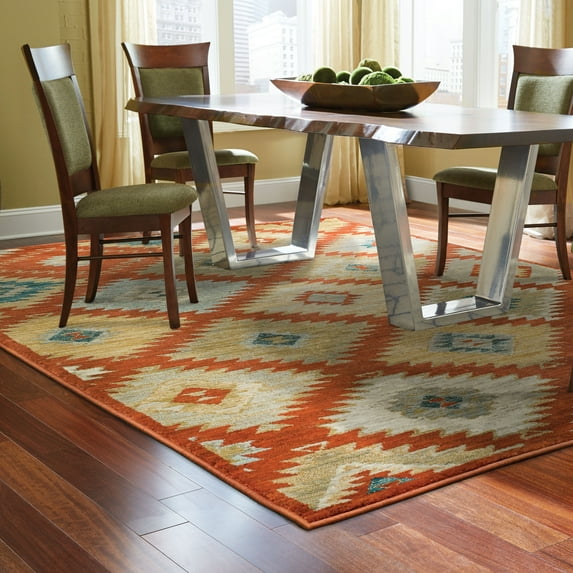 Style Haven Sierra Southwest Tribal Area Rug 6'7" x 9'6" 6' x 9' Orange