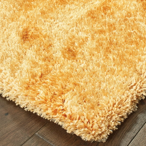 Style Haven  Swann Indoor Plush Hand-made Shag Area Rug Gold 5' x 7' 5' x 8' Living Room,Bedroom Yellow,Orange