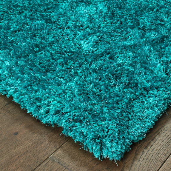 Style Haven Swann Indoor Plush Hand-made Shag Area Rug Teal 10' x 13' 10' x 14' Bedroom,Living Room Aqua,Blue