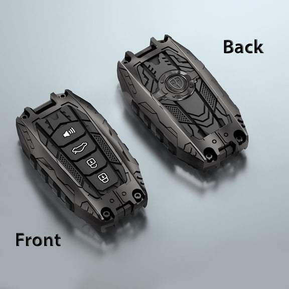 Style Heavy Metal Key Fob Cover, Compatible with Toyota 4 Button, Zinc Alloy Key Case Protector