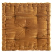 Home Decor Collection Style House Yellow Velvet Decorative Floor Pillow for Adults, 20" x 20"