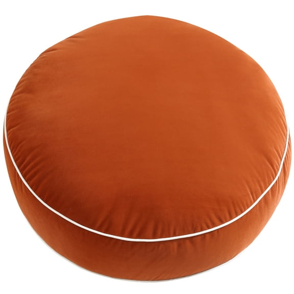 Home Decor Collection Style House Indoor Round Velvet Floor Cushion, 24" x 24" x 4"