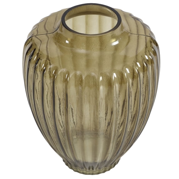 Home Decor Collection Style House Green Glass Vase, 7.5" L x 9.65" H