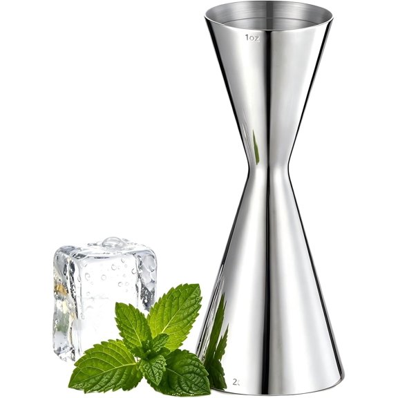 Style Jigger 2oz & 1oz Stainless Steel Double-Sided Measuring Cup for Bartending