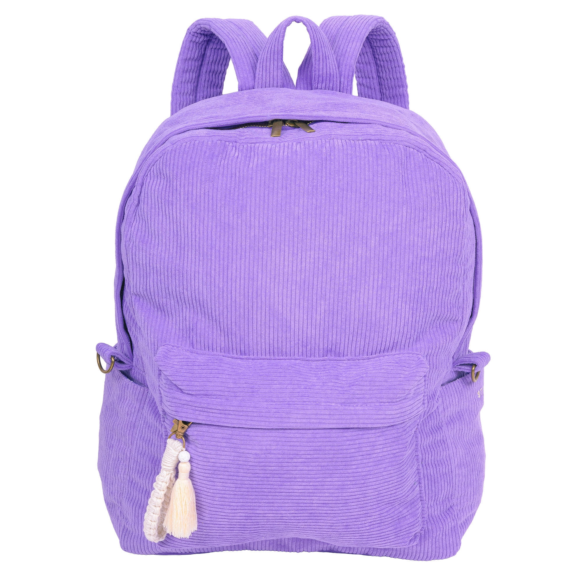 Style.Lab by Fashion Angels: Billie Corduroy Backpack - Periwinkle - Kids Stylish Travel School Bookbag, Laptop Compartment, Side Pockets, Girls-Boys