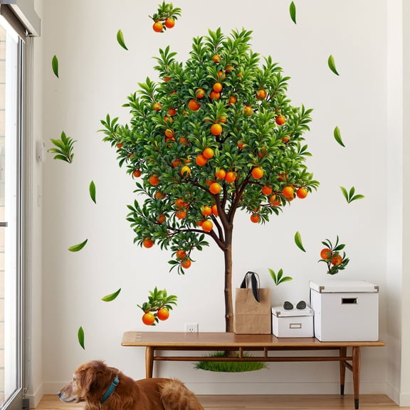 Style Leaf Wall Sticker Poster Decor • Bedroom Living Room Entrance Home Beautification • Removable Peel and Stick Mural Decal • Easy DIY Home Decoration