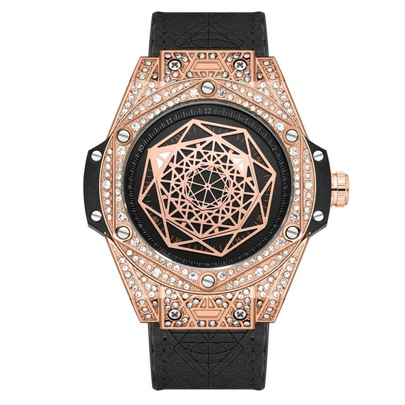 Style Light Luxury Fashion Rhinestone Watch For Daily Wear, Party Versatile - Elegant Timepiece for Him