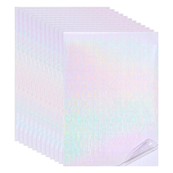 Style: Line Pattern
Material: Holographic Cold Laminating Film
Size: 29.7 x 21 cm / 11.69 x 8.27 Inch (L x W)
Packing List: 12 Sheets x Holographic Sticker Paper