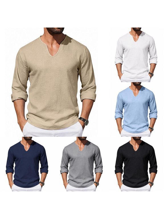 Style Loose Fit Casual Shirt for with Collar Design Long Sleeve Comfortable Top Mens Shirts Big and Tall Unisex T Shirt Mens Graphic T Shirts Men's V Neck T Shirts Mens Big and Tall Tee Shirts Crop